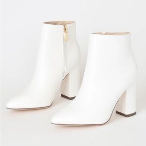 Lulu's Ottava White High Heel Booties